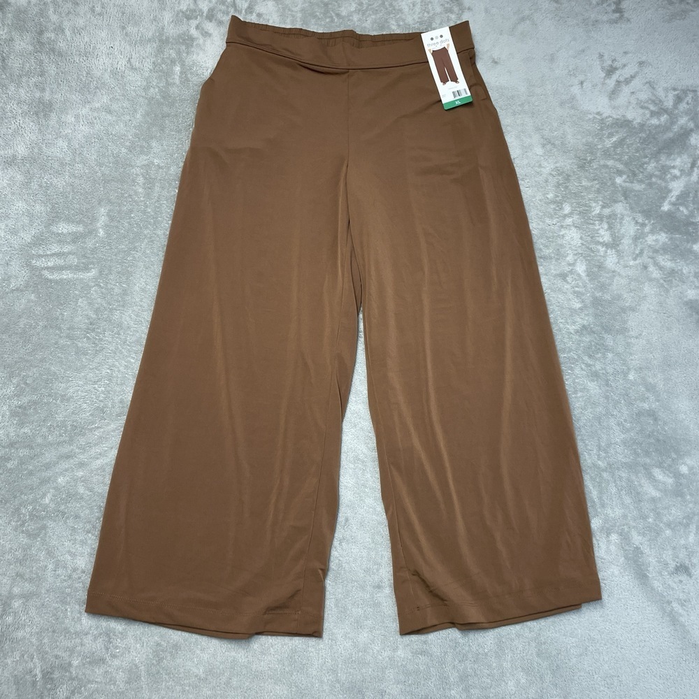 Three Dots Women's XL Wide Leg Pants Brown e0751 - Picture 2 of 7
